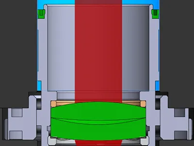 Assemblaggio indipendente della messa a fuoco per mantenere il fascio coassiale