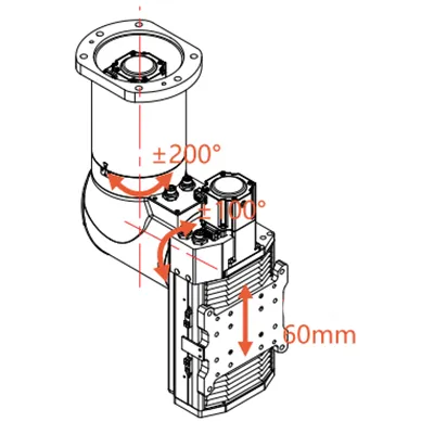 Asse rotante per testa di taglio laser a fibra