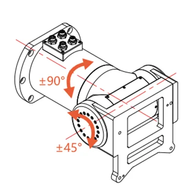 Asse rotante per testa di taglio laser obliquo